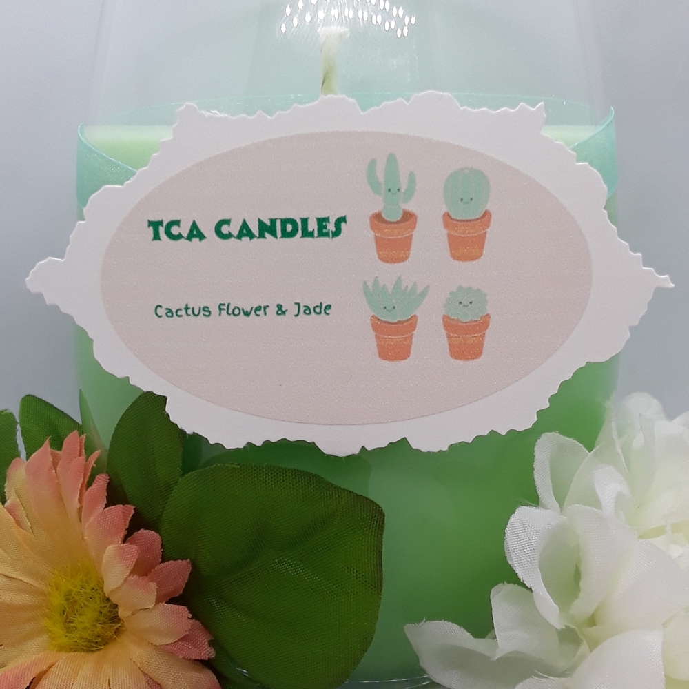 Cactus Flower & Jade Scented Candle - Mint Green
